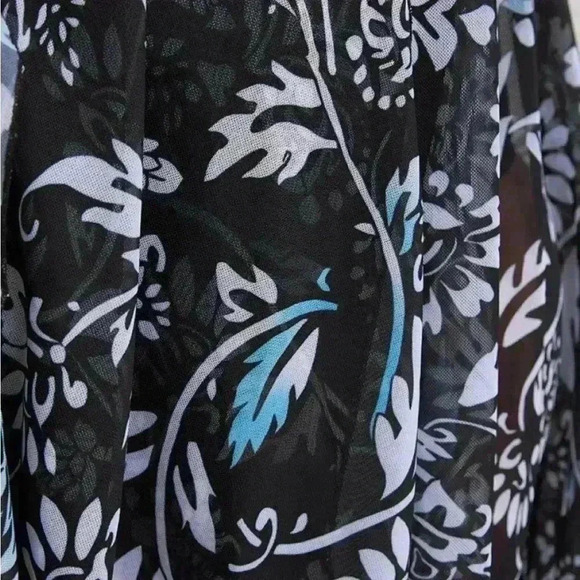NWT!Black floral full coverage, swim dress size 12 or large - Picture 5 of 9